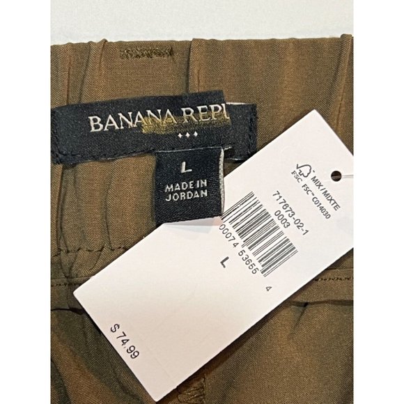 NWT BANANA REPUBLIC Lightweight Jogger Cargo Pants Sz L Brown #717673 - Picture 3 of 4